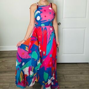 Eva Franco Multicolor Abstract Maxi Dress